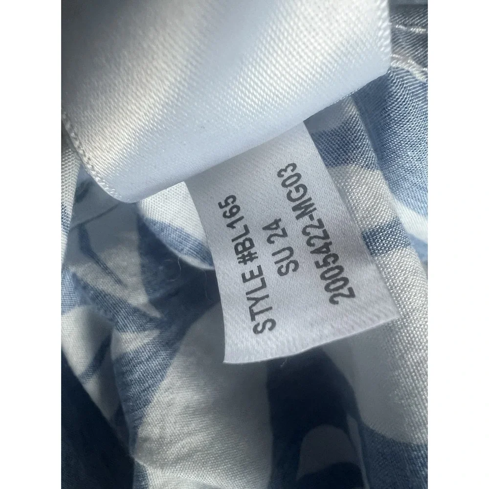 J.Crew‎ Flex Washed Hawaiian Shirt Blue White Floral Men's L